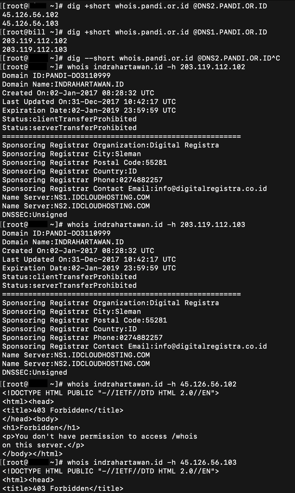 SSH whois